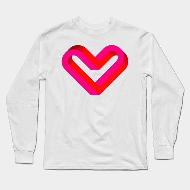 Red heart impossible Long Sleeve T-Shirt by ngmx